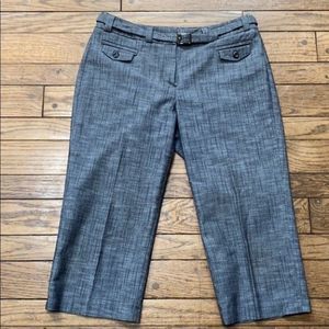 Larry Levine Petite Stretch Capri Pants Gray Soft